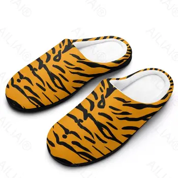 Сандалии с рисунком тигра (15), плюшевая повседневная обувь, сохраняющая тепло, мужские и женские тапочки Must Anime Casual