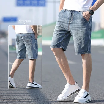 Летние Новые винтажные мужские джинсовые шорты Модные уличные молодежные шорты на молнии противоугонная мужская одежда