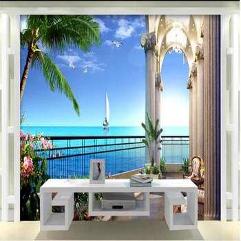 обои wellyu на заказ 3d романтическая картина для комнаты с видом на море 3D ТВ фон обои для гостиной спальни