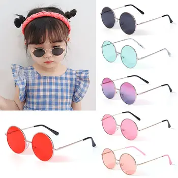 Модные детские солнцезащитные очки в круглой оправе в стиле ретро для мальчиков и девочек Солнцезащитные очки в диком британском стиле Детские аксессуары