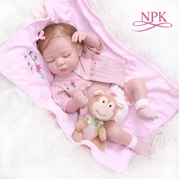 NPK 48 СМ новорожденный bebe реалистичный возрожденный мягкий слайсон для всего тела, похожий на спящего ребенка, Анатомически правильный