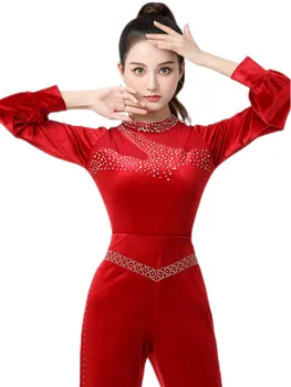 Элегантные стандартные топы для бальных танцев, линия одежды для хиппи, женская латиноамериканская приталенная одежда для соревнований, классический костюм из аниме, футболка 5XL