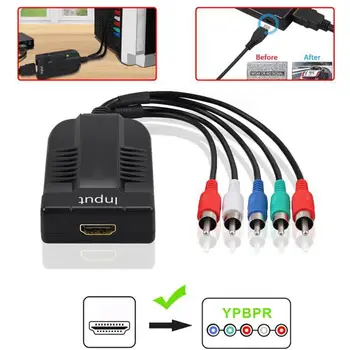 Портативный универсальный конвертер компонентного видео, совместимый с HDMI и YPBPR, адаптер RGB, кабель постоянного тока для домашнего кинотеатра TVBOX DVD