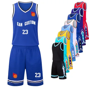 Индивидуальный баскетбольный костюм из джерси на заказ для мужчин и детей, летние жилетки без рукавов, шорты больших размеров, комплекты командных баскетбольных униформ