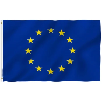 ЕС Высококачественный Домашний Декор Большой Флаг Европейского Союза 90 x 150 см Полиэстер Подвесной Летающий Баннер Высокое Качество