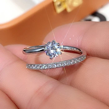 CAOSHI Изысканное и блестящее женское кольцо для открытия, блестящие аксессуары для пальцев с цирконием для повседневной жизни, универсальные украшения для леди