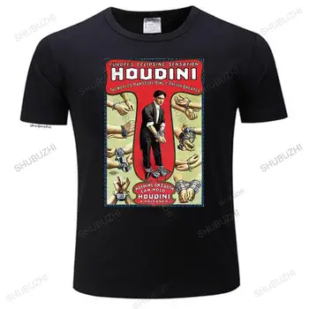 Футболка с принтом плаката Houdini, волшебник, 100% хлопок, размеры S-5Xl, новая высококачественная повседневная футболка с забавным принтом, больший размер