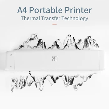 Портативный Термотрансферный принтер формата А4 с беспроводным и USB-подключением с рулоном ленты 1шт, Совместимым с системой Windows Для печати без чернил