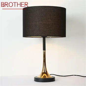Настольные лампы BROTHER современного роскошного дизайна, светодиодный черный настольный светильник, декоративный для дома