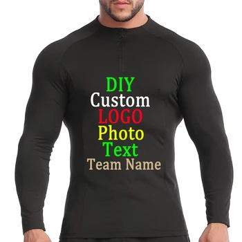 Новая одежда, Мужская эластичная быстросохнущая футболка, потные спортивные колготки для бега с длинными рукавами, индивидуальный логотип