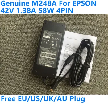 Подлинный M248A 42V 1.38A 58W 4PIN Адаптер Переменного Тока Блок Питания Для EPSON TM-C3520 C3400 C3500 M832 Блок Питания Зарядное Устройство