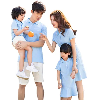 Летняя подходящая семейная одежда, подходящее платье для мамы и дочки, хлопчатобумажная футболка, шорты для папы и сына, подходящие наряды для праздничной пары