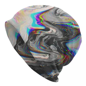 Кепки Abstract Paint Marble Waves в стиле хип-хоп, унисекс, уличная шапочка Skullies Beanies, летняя теплая термоэластичная вязаная шапочка-капот