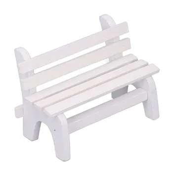 Деревянная скамейка для кукольного домика в масштабе 1:12 с высокой имитацией миниатюрной модели мебели для скамеек белого цвета