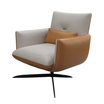Роскошный одноместный диван-кресло гостиная балкон одноместный вращающийся стул минималистичный современный стул для отдыха из искусственной кожи