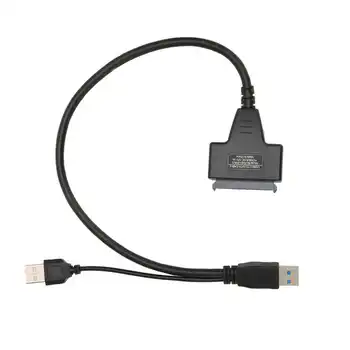 Кабель-адаптер USB 3.0-SATA со светодиодным индикатором передачи данных со скоростью 5 Гбит/с, автоматический переход в режим ожидания Разъем для жесткого диска SATA III