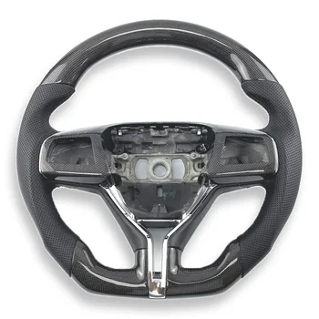 Аксессуары для интерьера, изготовленное на заказ гоночное рулевое колесо из углеродного волокна, обтянутое кожей для Maserati Quattroporte Ghibli Levante