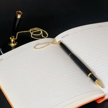 Классическая Металлическая шариковая ручка С надежной цепочкой, прикрепленная к Подставке, Столу, офисной Стойке, Ручкам для подписи, Канцелярским подаркам, Дропшиппингу