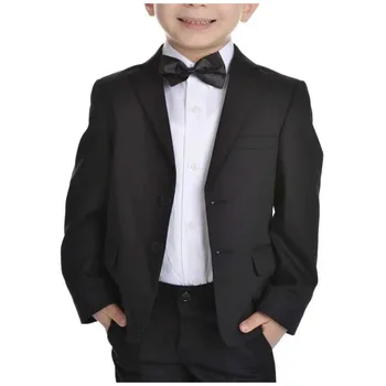 Черный костюм для мальчиков, приталенный однобортный блейзер со штанами из 2 предметов, детская официальная одежда, элегантное вечернее платье для свадьбы