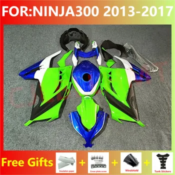 Новые комплекты обтекателей для мотоциклов ABS Подходят для ninja 300 ninja300 2013 2014 2015 2016 2017 EX300 ZX300R комплект обтекателей синий зеленый