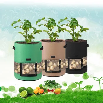 Садовые инструменты Мешки для выращивания картофеля с окошком Новый Дизайн Картофельный Горшок теплица Сумка для выращивания Овощей Увлажняющий сад