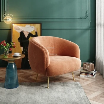 Скандинавские Роскошные Тканевые Стулья для гостиной, Современный диван-кресло с односпальной спинкой, Дизайнерское Кресло для отдыха в гостиной, мебель для дома