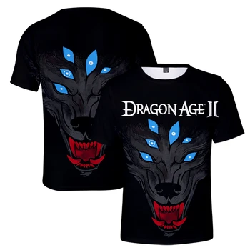 Dragon Age Dreadwolf 3D, женская летняя футболка Harajuku, 3D топы с коротким рукавом, футболка