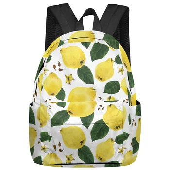 Фруктово-желтая груша, зеленые женские рюкзаки с листьями, подростковые студенческие школьные сумки, Рюкзак для ноутбука, Мужские, женские, дорожные сумки