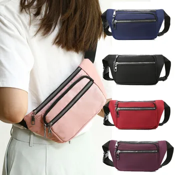 Модная поясная сумка из ткани Оксфорд, нагрудная сумка на молнии, спортивная дорожная сумка для девочек, карман на животе, сумка для бедер, модная поясная сумка для телефона для женщин