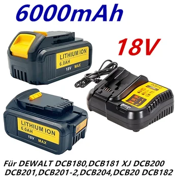 18 В 6000 мАч Литий-ионный аккумулятор DCB180 Akku для DEWALT DCB180, DCB181 XJ DCB200, DCB201, DCB201-2, DCB204, DCB20 DCB182
