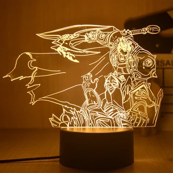 League Of Legends Darius 3D Светодиодный ночник для детской аниме игры Прикроватная Иллюзионная лампа для детского декора на День рождения Подарок другу