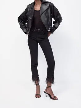 Весенне-летние новинки европейской и американской моды wind 2023, универсальные брюки Riley с тонкими карманами и черными кисточками