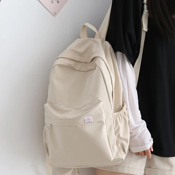 Новый Водонепроницаемый нейлоновый Женский рюкзак, Женская дорожная сумка, рюкзаки, школьный ранец для девочек-подростков, однотонный рюкзак для книг Mochila Bookbag