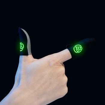 1 Пара Перчаток Для Большого Пальца С Сенсорным Экраном, Дышащие, Защищающие От Пота, Светящиеся Игровые Перчатки Для Пальцев, Противоскользящие, 0,3 мм, Ультратонкие для PUBG Mobile