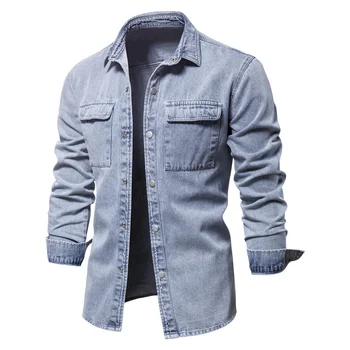 2023 Весенне-осенняя Новая мужская джинсовая куртка в европейском и американском стиле, повседневная высококачественная уличная молодежная куртка