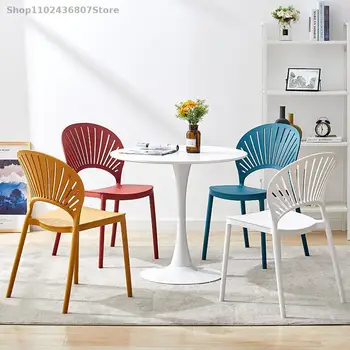 Горячая распродажа экономичный обеденный стул в скандинавском стиле, домашний пластиковый стул, современный простой стул со спинкой, офисный стол для переговоров на открытом воздухе