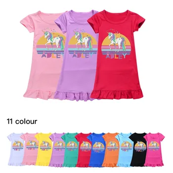 Платье для девочек, пижамы с героями мультфильмов для девочек Adley, Детская домашняя одежда, Детская одежда, Новые летние платья