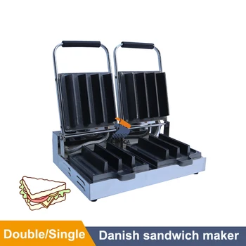 Датская бутербродница с одинарной и двойной сковородой, столешница для выпечки сэндвичей для завтрака, Терморегулирующая машина для выпечки сэндвичей