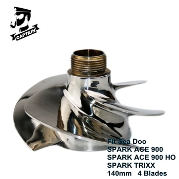 Крыльчатка гидроцикла Captain для аксессуаров для гидроциклов Seadoo SPARK HO SPARK TRIXX PWC Parts 267000948 2014-Новая полированная с 4 лезвиями
