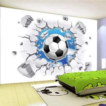 Индивидуальные 3D Настенные обои Modern Simple Football Broken Photo Обои Детская Спальня Гостиная Креативный декор