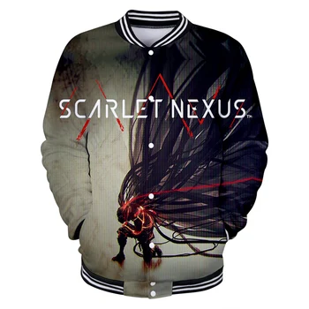 Мужская бейсбольная куртка Scarlet Nexus New Game с V-образным вырезом в стиле униформы, модное 3D повседневное спортивное зимнее пальто