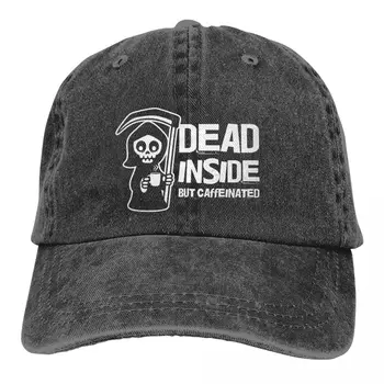 Летняя кепка С солнцезащитным козырьком, мертвая внутри, но с кофеином, классические кепки в стиле хип-хоп, ковбойская шляпа, остроконечные шляпы