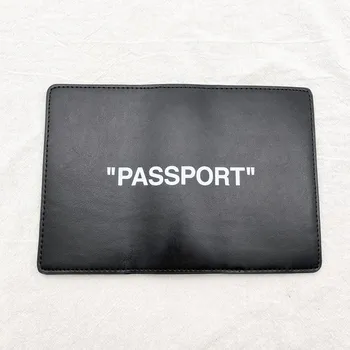 Двойная кавычка, слоган, буквенная печать, головной слой, сумка для длинных карточек из коровьей кожи, кошелек, черная сумка для визитных карточек, держатель для паспорта