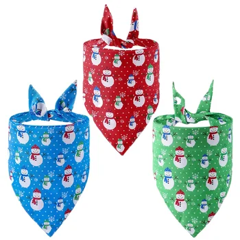 Рождественский шарф для домашних животных, шарф-бандана для собак, Веселого Рождества, Рождественское полотенце для слюны домашних животных