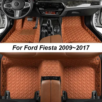Изготовленные на заказ роскошные коврики для Ford Fiesta 2009 ~ 2017 Без морщин Автомобильные коврики Аксессуары Запасные части для интерьера Полный комплект