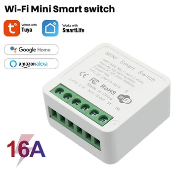 Tuya 16A Wifi Smart Switch Модуль умных домашних выключателей света с 2-сторонним дистанционным управлением Работа с Alexa Alice Google Home SmartLife