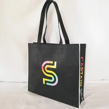 1000 шт./лот Многоразовая рекламная нетканая сумка для покупок на заказ с печатным логотипом, цветной логотип, напечатанный продуктовыми сумками Tnt для бутика