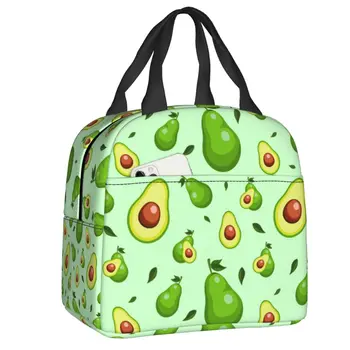 Милая веганская сумка с принтом авокадо, изолированная сумка для ланча для женщин, портативный холодильник, термос для ланча, школьные Рабочие сумки для пикника