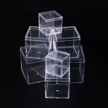 Мини-прозрачная акриловая коробка Пластиковая Упаковочная коробка с крышкой Маленькая Подарочная Квадратная Упаковочная коробка Коробка для хранения пищевых конфет