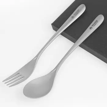 Титановая вилка-ложка HWZBBEN с длинной ручкой, походная посуда для пикника, портативное походное снаряжение для рукоделия, столовая посуда